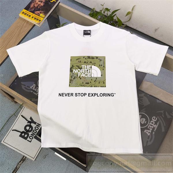 ザノースフェイス スーパーコピー Tシャツ アウトドアマップ風ロゴプリント THE NORTH FACE