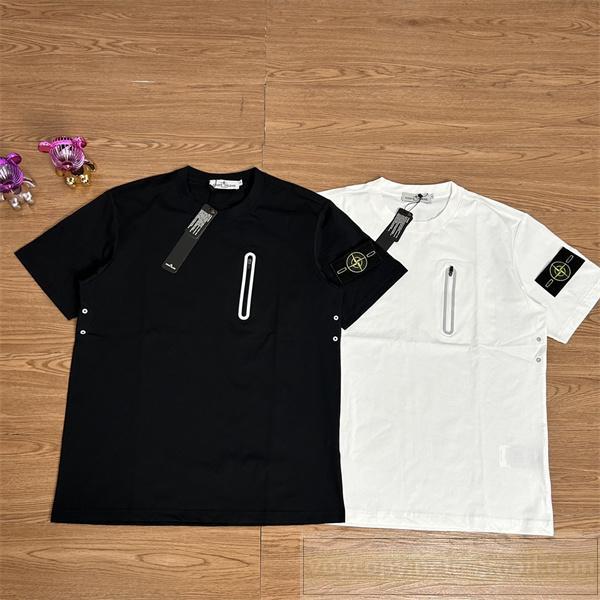  STONE ISLAND 偽物 Tシャツ 胸元ジップデザイン 機能系ディテール ストーンアイランド