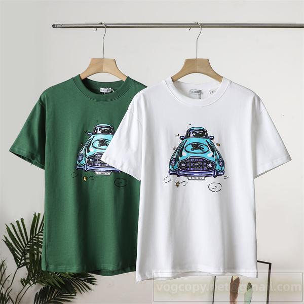  BURBERRY コピー 戦馬モチーフ 植毛プリントTシャツ カジュアル ユニセックス バーバリー
