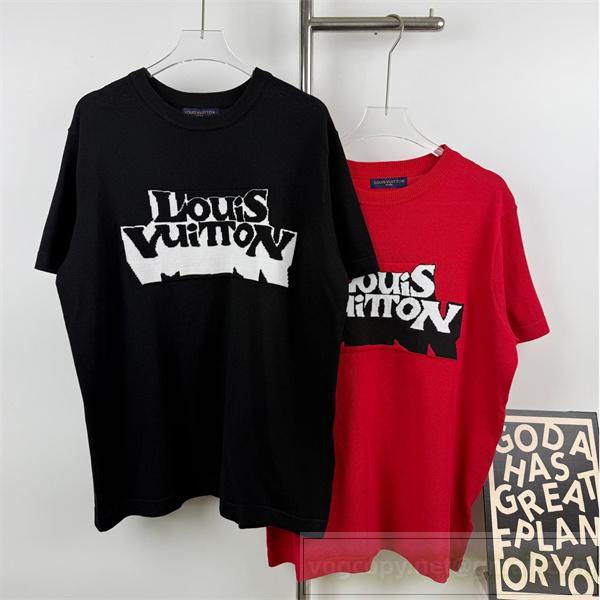 ルイヴィトン コピー Ｔシャツ ピースロゴニット刺繍 モノクロ配色 男女兼用 新作 LOUIS VUITTON