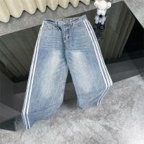 バレンシアガ スーパーコピー ジーンズ adidasコラボ 三本ライン ワイドデニムパンツ BALENCIAGA