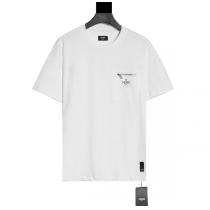 FENDI コピー Tシャツ ジップ付き胸ポケット ホワイト 新作カジュアル フ...