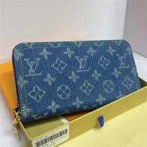 ルイヴィトン コピー ラウンドファスナー長財布 デニムモノグラム ピンク＆ブルー LOUIS VUITTON