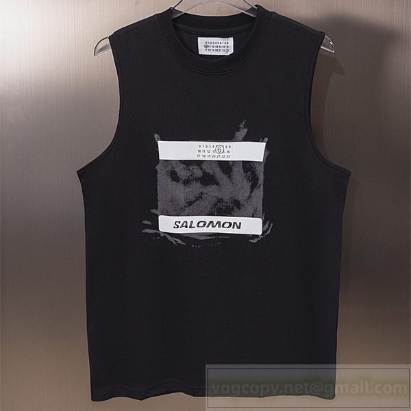 Maison Margiela × SALOMON 偽物 ノースリーブTシャツ グラフィックプリント ロゴ マルジェラ