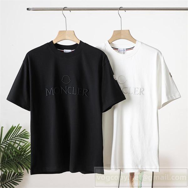 MONCLER スーパーコピー Tシャツ 立体ロゴ刺繍 シンプルモードなワンポイントデザイン モンクレール
