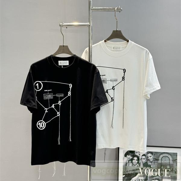 メゾン マルジェラ'' コピー Tシャツ 抽象的図形プリント デザイン性抜群のアートロゴ モード Maison Margiela