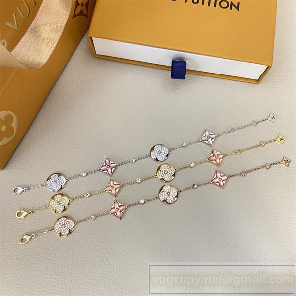 ルイヴィトン スーパーコピー ブレスレット モノグラムフラワー×クリスタルチャーム連結 LOUIS VUITTON