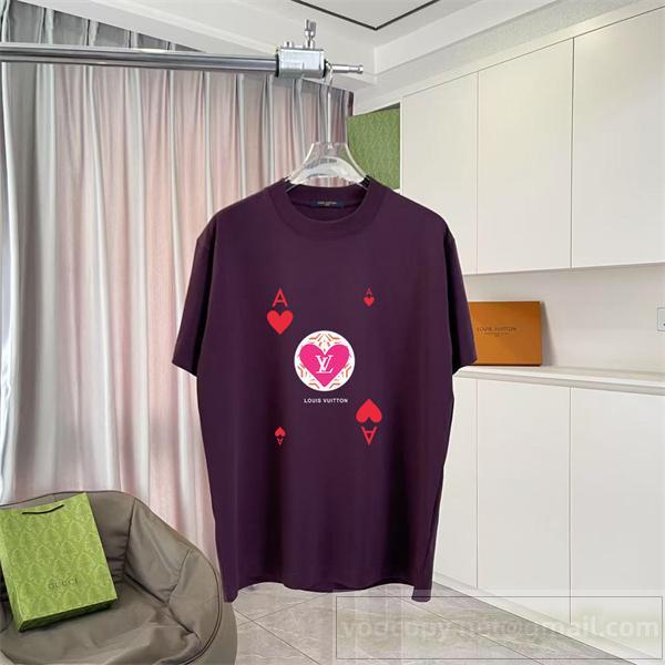 ルイヴィトン スーパーコピー トランプエース ハートモチーフ クルーネック Tシャツ LOUIS VUITTON