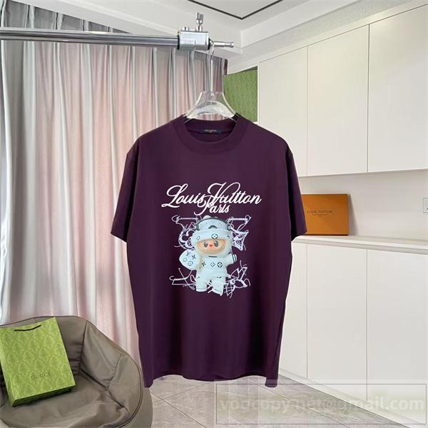 LOUIS VUITTON スーパーコピー プリント クルーネック Tシャツ アートキャラクター風 ルイヴィトン