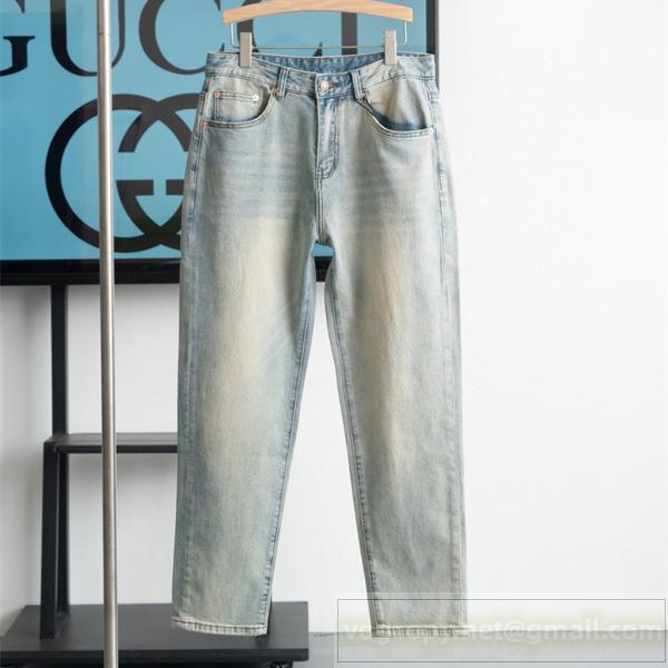 入手困難 Gucc1 偽物 ジーンズ ヴィンテージウォッシュ ストレートデニムパンツ Gucc1