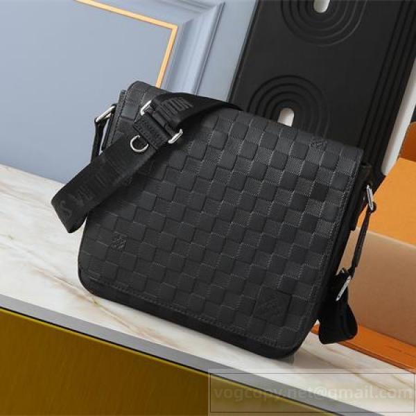  LOUIS VUITTON コピー ショルダーバッグ ダミエ・インフィニ オールブラック メッセンジャー ルイヴィトン