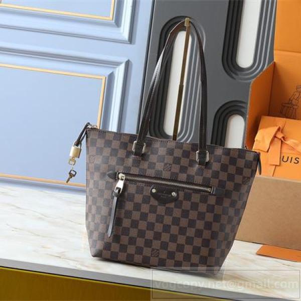 LOUIS VUITTON スーパーコピー トートバッグ ダミエ・エベヌ ジップ付きショッパー ルイヴィトン
