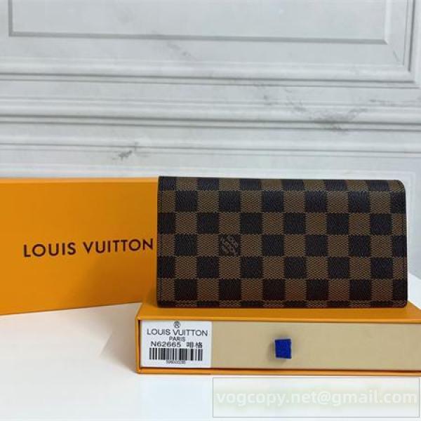  ルイヴィトン コピー 財布 ダミエエベヌ コンパクトロングウォレット シンプルライン LOUIS VUITTON