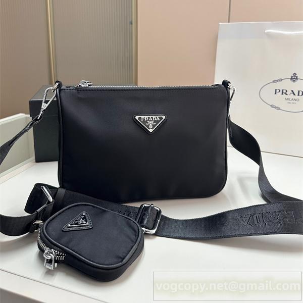 PRADA コピー ボディバッグ リエディション ナイロン 三角ロゴポーチ付き クロスボディ プラダ