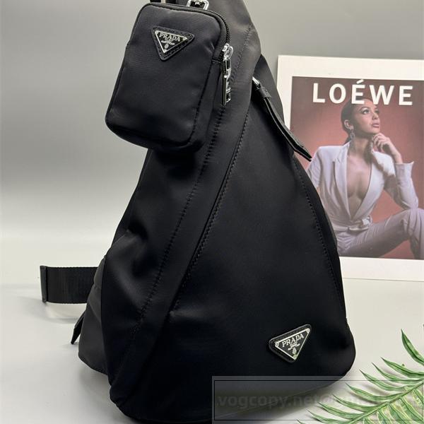 プラダ スーパーコピー ボディバッグ ナイロン ティアドロップ型 ポーチ付き スリングバッグ PRADA