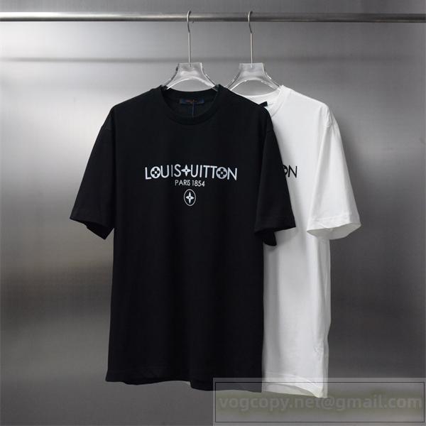 セール LOUIS VUITTON 偽物 PARIS 1854ロゴTシャツ クラシックモノグラム風 着心地抜群 ルイヴィトン