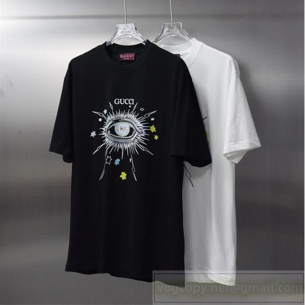話題 Gucc1 スーパーコピー アイモチーフグラフィックTシャツ スピリチュアルアート おすすめ Gucc1