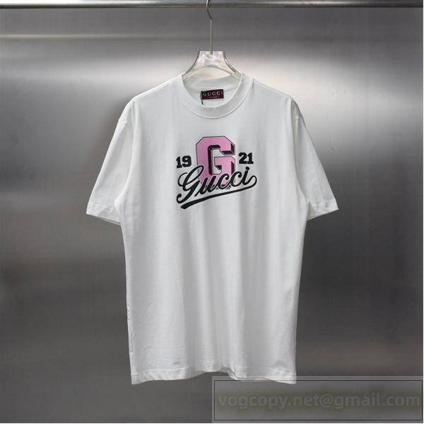Gucc1 スーパーコピー Tシャツ ヴィンテージ風 1921レタリングデザイン カジュアルトップス Gucc1