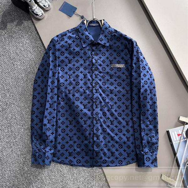 LOUIS VUITTON 偽物 シャツ モノグラムパターン 長袖 クラシックデザイン 3色展開 ルイヴィトン