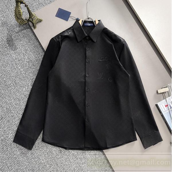 ルイヴィトン スーパーコピー シャツ ロゴ刺繍入り シンプルモノグラム 長袖ドレス LOUIS VUITTON