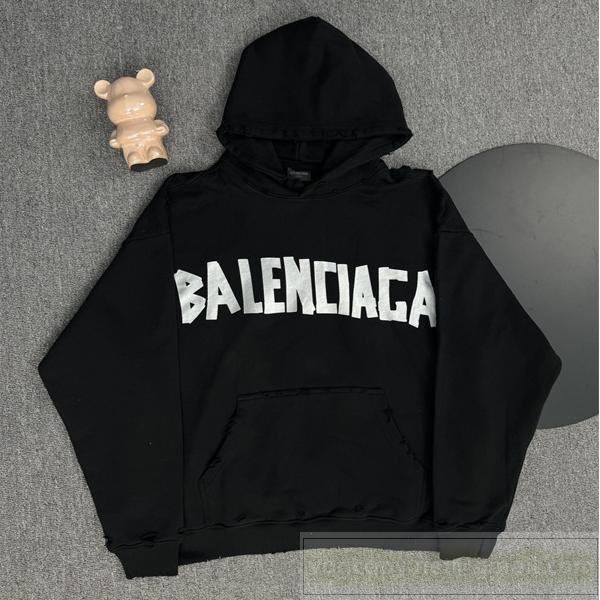 バレンシアガ コピー パーカー アーチロゴプリント オーバーサイズ フーディー ストリート BALENCIAGA 