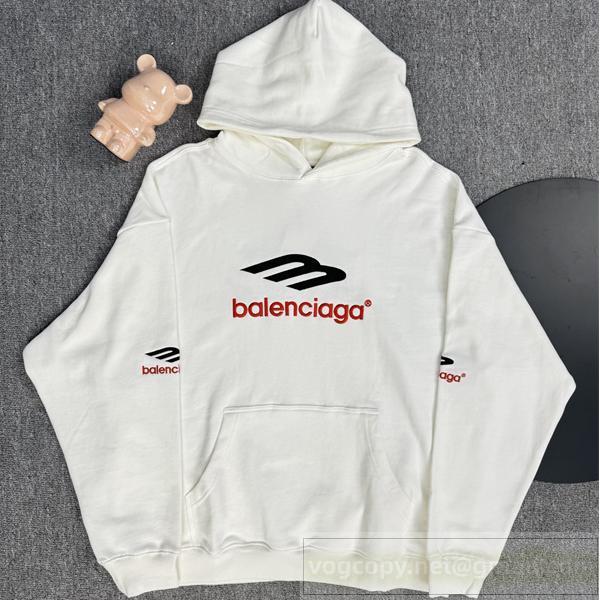 BALENCIAGA 偽物 パーカー ダイナミックロゴ 配色アクセント プルオーバー スタイリッシュ バレンシアガ