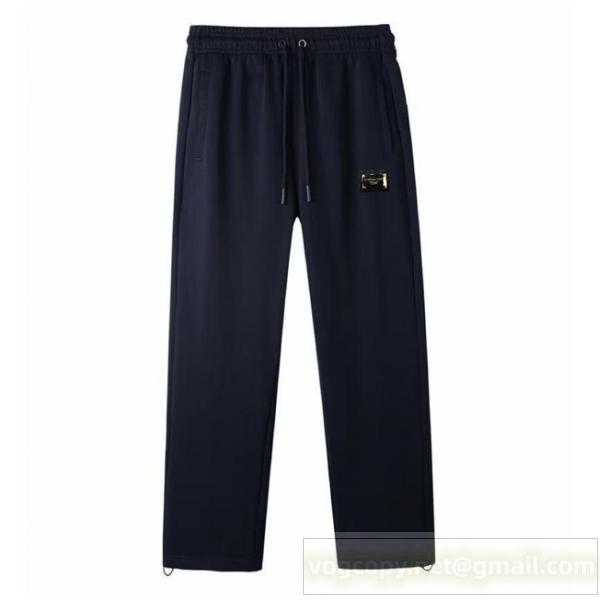 DOLCE & GABBANA 偽物 スウェットパンツ メタルプレートロゴ仕様 プレミアムカジュアルボトムス ドルチェ＆ガッバーナ