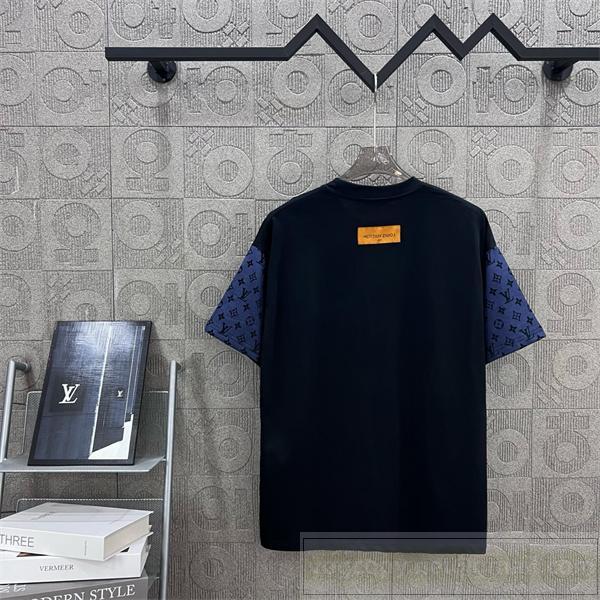 LOUIS VUITTON コピー Tシャツ モノグラム切替スリーブ ホワイトデザイン トレンド ルイヴィトン