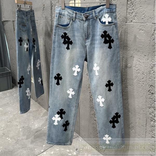 CHROME HEARTS スーパーコピー ジーンズ クロスパッチ装飾