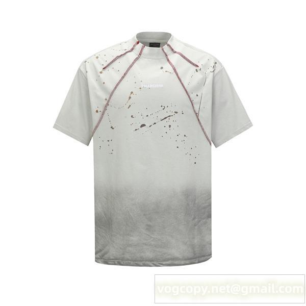 BALENCIAGA コピー Ｔシャツ アートスプラッシュ加工 グラデーション クラシックデザイン バレンシアガ