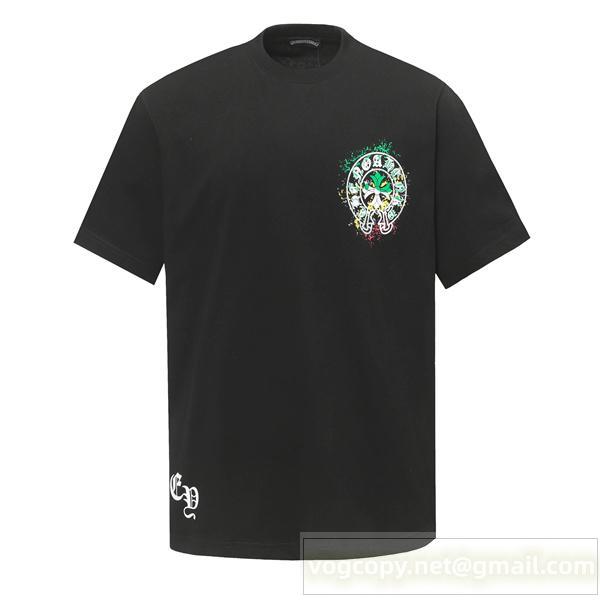 CHROME HEARTS スーパーコピー カラフルグラフィッククロスロゴ クルーネック Tシャツ ストリート クロムハーツ