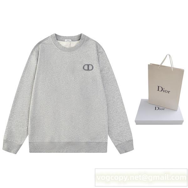 DIOR コピー トレーナー CDロゴ刺繍 スタイリッシュ クルーネック スウェットシャツ クリスチャンディオール