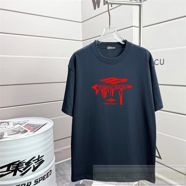 BALENCIAGA コピー Tシャツ 個性派デザインロゴ入り クルーネック -カジュアル トレンド おしゃれ バレンシアガ