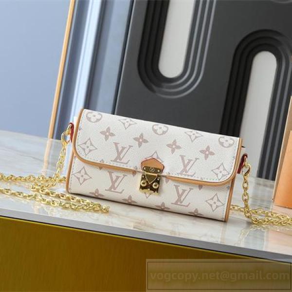 ルイヴィトン 偽物 ショルダーバッグ モノグラムキャンバス ゴールドチェーン ミニクラッチフラップ LOUIS VUITTON
