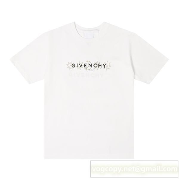 GIVENCHY スーパーコピー Tシャツ 星月モチーフ バックアートデザイン 高級プリント仕様 ジバンシィ