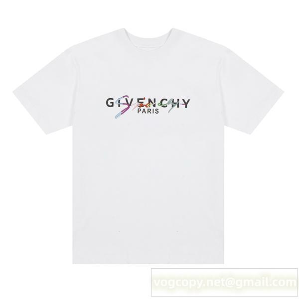 ジバンシィ 偽物 Tシャツ マルチカラーアートロゴプリント カジュアル半袖T モード系 GIVENCHY