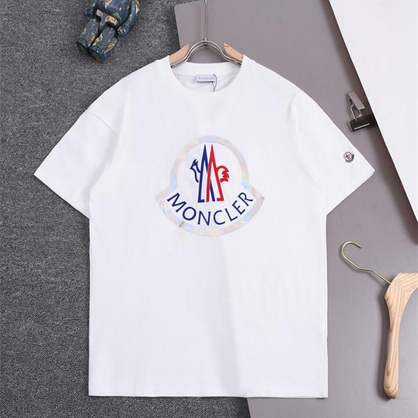 モンクレール コピー ビッグロゴプリント Tシャツ ホログラム風