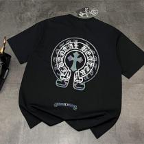 クロムハーツ スーパーコピー Tシャツ クロスロゴワッペン フロントワンポイント装飾 CHROME HEARTS