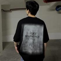 バレンシアガ コピー Tシャツ バックプリントグラデーション ロゴデザイン パリ トレンド BALENCIAGA
