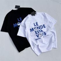 ルイヴィトン コピー フレンチロゴプリント入り カジュアル 半袖 Tシャツ  トレンド LOUIS VUITTON