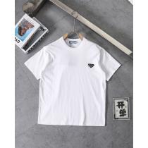 PRADA コピー トライアングルロゴプレート付き シンプルコットン Tシャツ 高級 プラダ