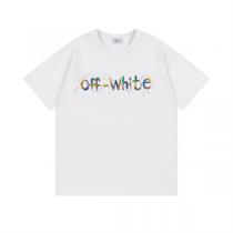 オフホワイト コピー Tシャツ スプラッシュペイント×レインボーロゴ アローズデザイン Off-White