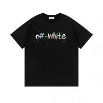 オフホワイト コピー Tシャツ スプラッシュペイント×レインボーロゴ アローズデザイン Off-White