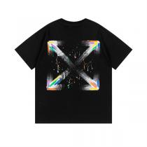 オフホワイト コピー Tシャツ スプラッシュペイント×レインボーロゴ アローズデザイン Off-White