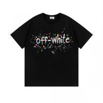 Off-White 偽物 Tシャツ ペイントスプラッシュ ロゴ＆アローバックプリント モダンアート オフホワイト