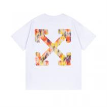 オフホワイト コピー Tシャツ カラーブラッシュアローロゴ アートグラフィックデザイン Off-White