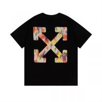 オフホワイト コピー Tシャツ カラーブラッシュアローロゴ アートグラフィックデザイン Off-White