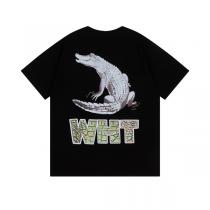 オフホワイト コピー Tシャツ クロコダイルグラフィック×WHTロゴ バックプリントデザイン Off-White