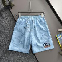 Gucc1 コピー スカイブルー 半袖シャツ＆ショートパンツ キャラクターワッペン付き 上下セット Gucc1