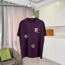 LOUIS VUITTON コピー ギャラクシーモチーフ Tシャツ パープル モノグラムアクセント ルイヴィトン